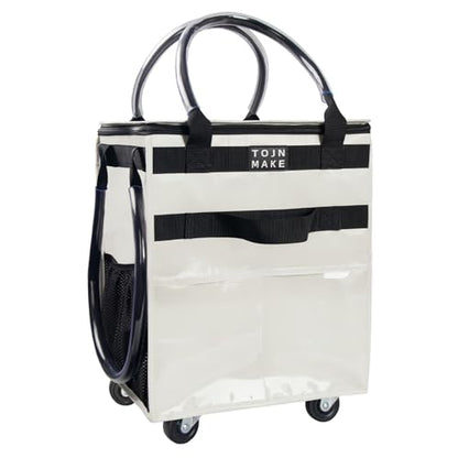 Reusable Grocery Bag on Wheels, Rolling Tote, 46 LBS, Small, Beige - color: Beige, size: Small