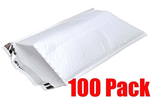 iMBAPrice #5 10.5 x 15.25" Poly Bubble MAILERS Padded ENVELOPES, (100 ct) - color: White, size: 10.5"x 15.5" (100 Bubble Bags)