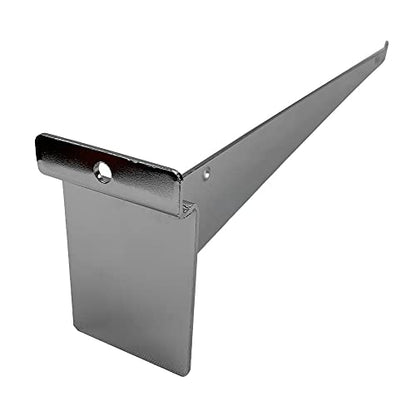 16" Slatwall Shelf Bracket, Chrome, Hanger Display Panel Shelf 6 Pc Set