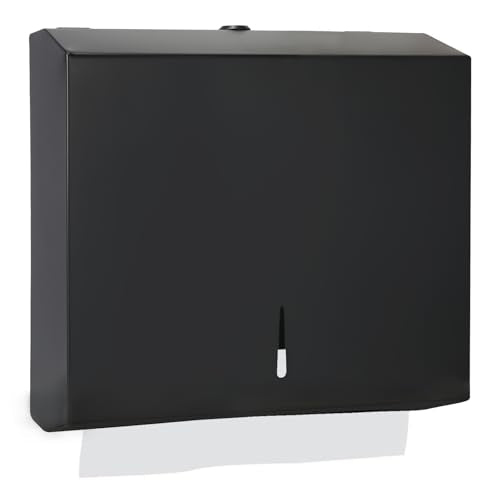 Stardrix Paper Towel Dispenser Wall Mount, Matte Black Stainless Steel Commercial Paper Towel Holder with Lock, Large Capacity 250 C Fold/300 Multifold Towels - color: Black, size: 250 C Fold/300 Multi-Fold with Lock