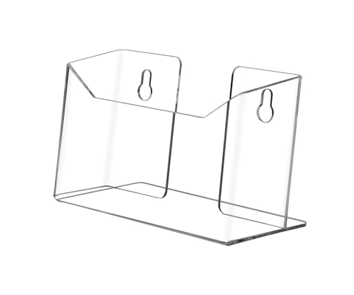 Marketing Holders 4 Pack 6” Brochure Holder Maps Leaflets Booklets Menu Organizer Clear Acrylic Wall Mount Display Countertop Stand Includes Hanging Hardware - size: 6"W Wall Mount Postcard