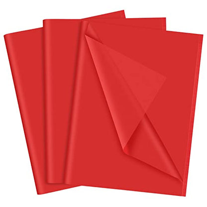 NEBURORA 60 Sheets Red Tissue Paper Set Christmas Gift Wrap Paper - color: Red