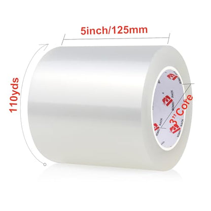 BOMEI PACK Wide Clear Tape 5" Wide, 5 inch x 110 Yards (330ft), Industrial Grade 5 inch Heavy Duty Packing Tape for Box Office Moving, Shipping and Mailing - size: 5 inch x 110 yards