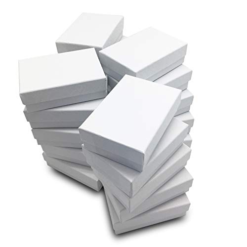 TheDisplayGuys 25 Cardboard Gift Jewelry Boxes w/Paddings #53-5.4x3.9x1 - color: White Swirl