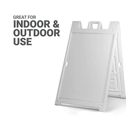 GotPrint Custom A-Frame Sign | 24"x36" Design Your Own Sign Add Text/Image/Logo | Signicade Outdoor Sandwich Board with Deluxe Stand, White - color: White