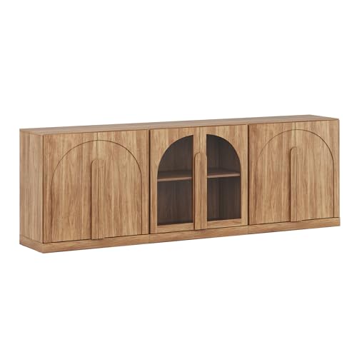 BELLEZE Bijou 3-Piece Modular Sideboard Buffet Cabinet - Camel - color: Bijou Camel Abb
