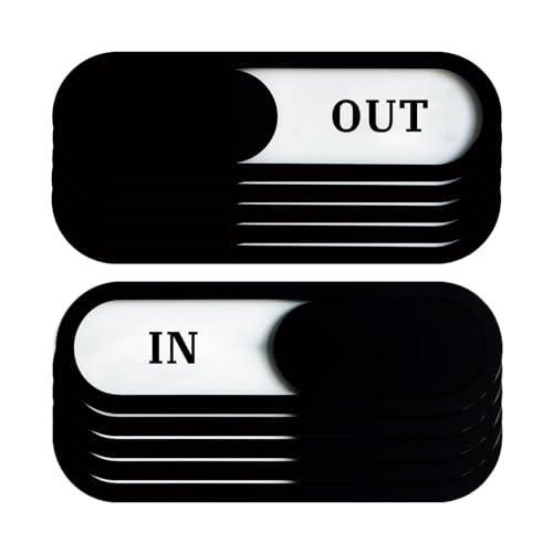 In/Out Slider Sign 5Pack, Acrylic, Black 7.4x2.2in - color: In/Out Sign, size: 5 PCS