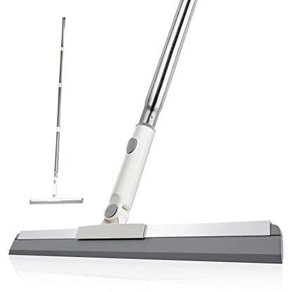 Floor Squeegee, Squeegee Broom for Floor with 62" Long Handle, Shower Squeegee for Tile Shower Walls,Garage, Deck, Bathroom, Glass,Window, Concrete Floor - size: 12"