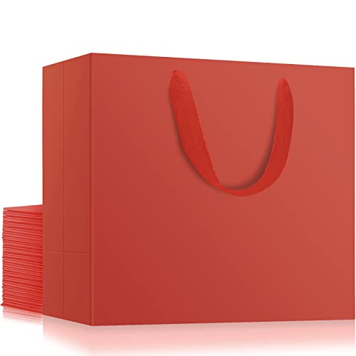 EUSOAR Small Red Shopping Bags, 20 Pack 10.6x3.1x8.3 inches Gifts Wrap Bags with Handles Bulk, Retail Wrapping Bags for Business, Craft Grocery, Boutique, Party Favor, Wedding - color: Red, size: 1 Count (Pack of 20)