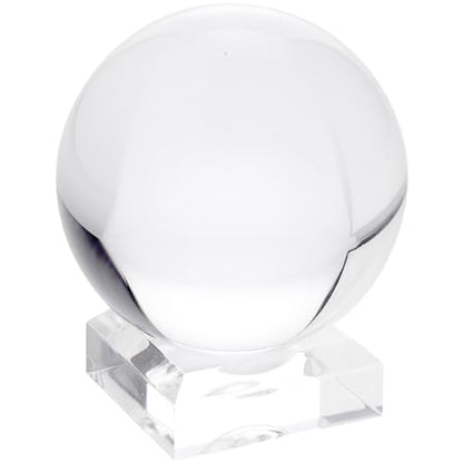 Plymor 2" W x 2" D Clear Square Egg/Sphere Base (1.5" Hole) - size: 2" x 2" x 0.75"