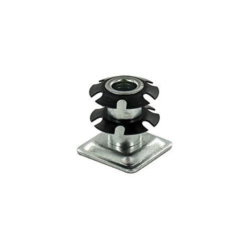 Outwater 1" Square Tube Caster Insert, 3/8-16 Thread, 100-Pack - size: 100 Pack