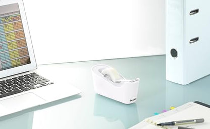Scotch Tape Dispenser,White,Great for School or Office and Includes 1 Roll of Scotch Magic Tape 3/4 in x 350 in,ABS Material,(Pack of 4) - size: (Pack of 4)