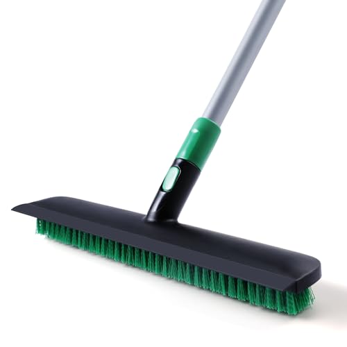Eyliden Scrub Brush with Squeegee, Floor Deck Tile Bath Cleaning Scrubber
