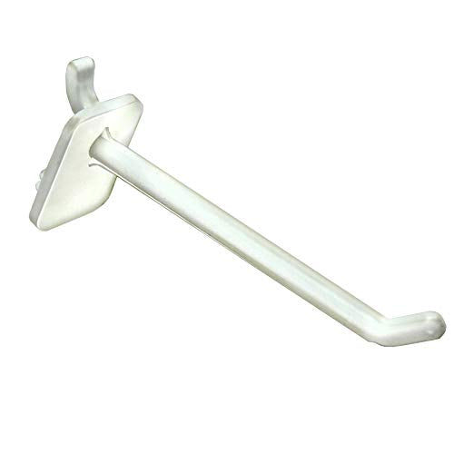 Azar Displays 800004-W 4-Inch Lexan Hook, White, 50-Pack - color: White, size: 4 Inch