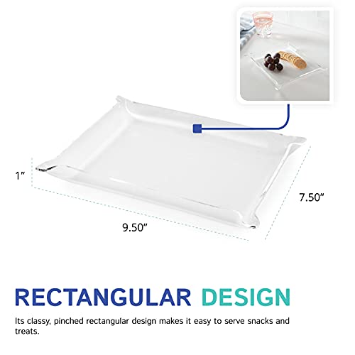 Huang Acrylic Clear Multi-use Valet Tray | Great for Snacks, Candy, Jewelry, Keys, Wallets, and More | Display in The Kitchen, Living Room, Bedroom, or Bathroom | Medium 10" x 8" - size: 9.5" x 7.5" x 1"