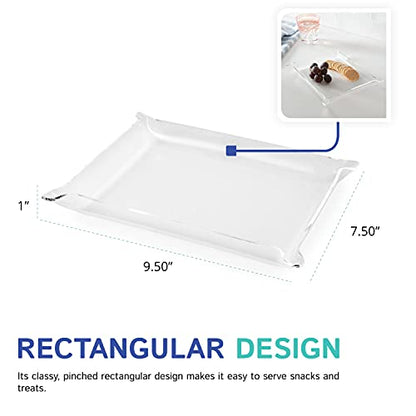 Huang Acrylic Clear Multi-use Valet Tray | Great for Snacks, Candy, Jewelry, Keys, Wallets, and More | Display in The Kitchen, Living Room, Bedroom, or Bathroom | Medium 10" x 8" - size: 9.5" x 7.5" x 1"