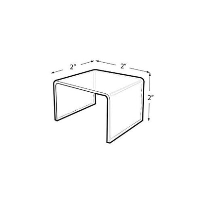 Azar Displays 515330 2" Square Acrylic Riser, clear (4 Pack) - size: 2 X 2