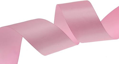 AKOAK 2 Inches 25 Yard Satin Ribbon, Craft Fabric Ribbon, Perfect for Wedding, Bouquets, Handmade Bows and Gift Wraping (Pink) - color: Pink