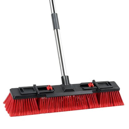 18inch Heavy-Duty Push Broom 70 in Handle Stiff Bristles Outdoor Cleaning