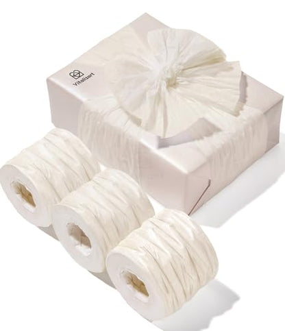 Vitalizart Crinkle Paper Ribbon 1.5" x 75 Yds for Gift Wrapping Recyclable - color: White