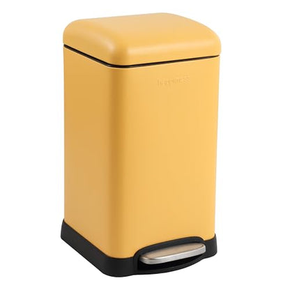 happimess Betty Retro Mini 3.2 Gal Step Trash Can, Daffodil Yellow - color: Daffodil Yellow