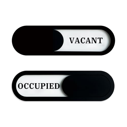 Occupied/Vacant Slider Sign, Acrylic Black 7.4x2.2in - color: Occupied/Vacant, size: 1 PCS