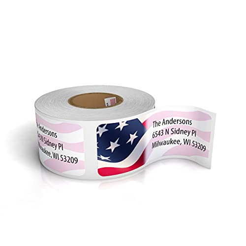 Customized Personalized Address Labels - Made in The USA by Kenco (250 Labels, American Flag) - color: American Flag, size: 250 Labels