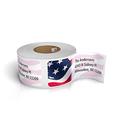 Customized Personalized Address Labels - Made in The USA by Kenco (250 Labels, American Flag) - color: American Flag, size: 250 Labels