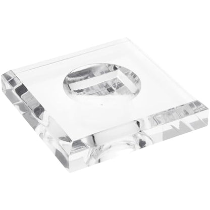Plymor 3.5" W x 3.5" D Clear Square Egg/Sphere Base (1.875" Hole) - size: 3.5" x 3.5" x 0.75" (1.875 Dia.)