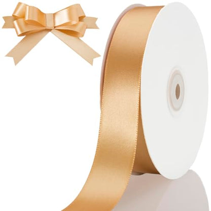1 Inch Gold Ribbon 50Yards – Perfect for Gift Wrapping - color: Gold, size: 1"