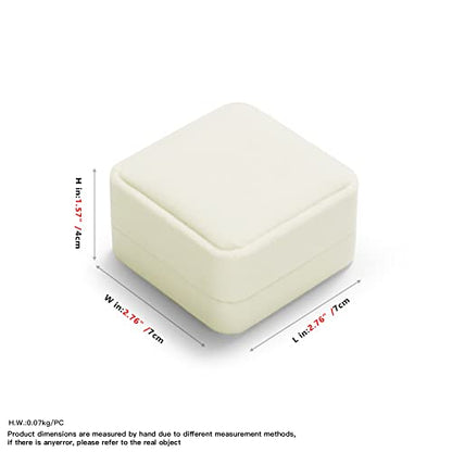 Oirlv White Velvet Earring Box，Dangle Earring Stud Holder Boxes - style: Earring Box