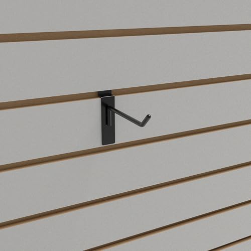 Econoco Slatwall Deluxe Hooks, Metal, 96 Pack, 4in - color: Black, size: 4" Length