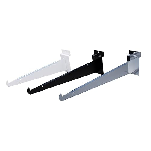 8 Inch Slatwall Shelf Bracket with Lip Black, 24 Pack - color: Black, size: 8 Inch