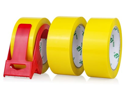 BOMEI PACK Heavy Duty Packing Tape 3 Rolls, 1.88 inches Wide, 55yds Length per roll, Yellow Refill for Packaging and Shipping for Carton Sealing Tape - color: yellow
