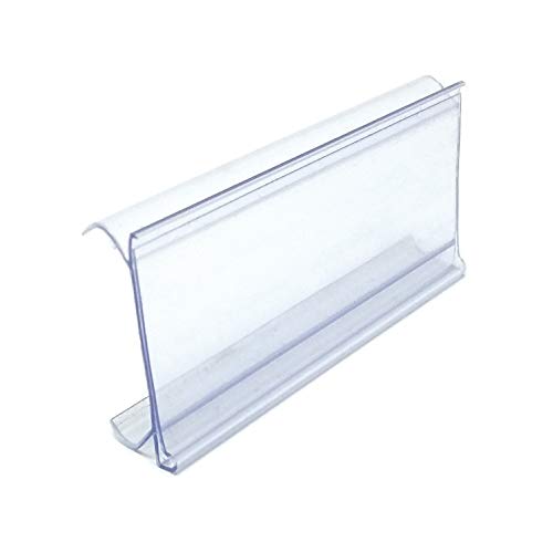 Wire Shelf Label Holder, Metro & Nexel Clear Plastic Clip On Ticket Holder with Sleeve, 3" x 1.25", 50 Pack - size: 50 Pack