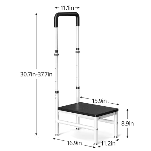 Step Stool with Handle for Adults and Seniors, Heavy Duty One Step Stool