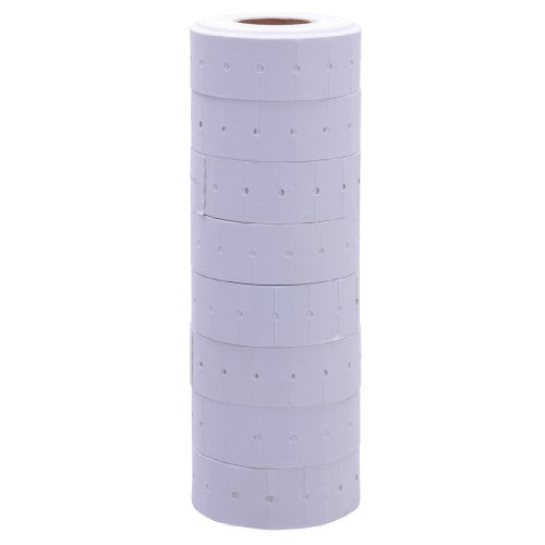 White Labels Without Tamper Proof Slits fit Avery Dennison®/ Sato® M1 "Mighty One" Price Guns 16 Pack (Free Ink roll Included)