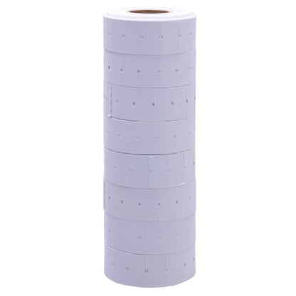 White Labels Without Tamper Proof Slits fit Avery Dennison®/ Sato® M1 "Mighty One" Price Guns 16 Pack (Free Ink roll Included)