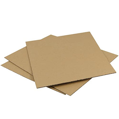 PINGEUI 50 PCS 10 x 10 Inches Corrugated Cardboard Sheets, 1/8" Thick Brown Kraft Cardboard Sheets, Corrugated Cardboard for Packing, Mailing, Crafts - size: 50 PCS 10 x 10 Inch