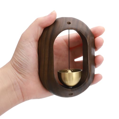 PATIKIL Shopkeepers Bell, Wood Door Chime Hanging Magnetic, Brown, Window - color: Brown