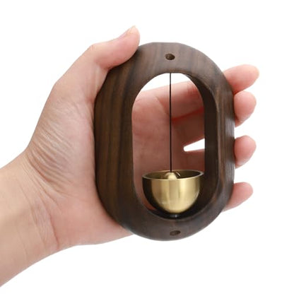 PATIKIL Shopkeepers Bell, Wood Door Chime Hanging Magnetic, Brown, Window - color: Brown