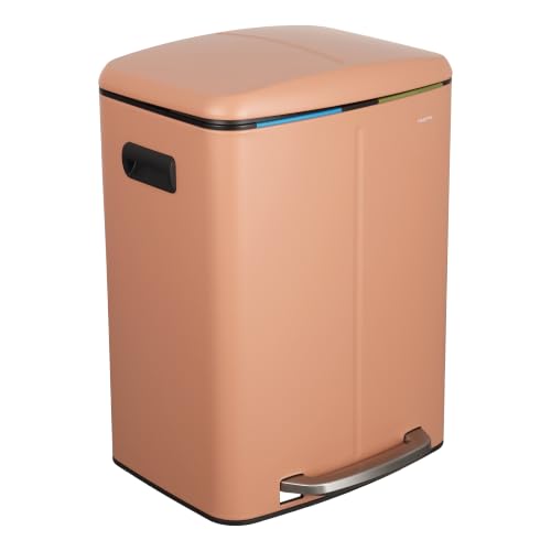 happimess Marco 10.6 Gal Double Bucket Step Trash Can, Clay Rose - color: Clay Rose