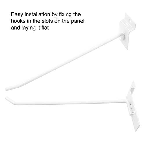 Waziaqoc Slatwall Hooks, White, 8 Inch, 32PCS - size: 8 Inch