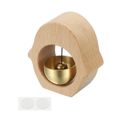 PATIKIL Shopkeepers Bell, Wood Chime Hanging Magnetic Door Bell, Beige,