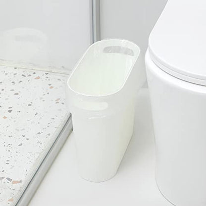 Small Bathroom Trash Can, 3.5 Gallon Slim Garbage Can, 2 Pack White - color: White, size: 2 pack