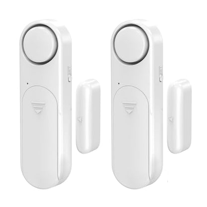 Window & Door Alarm When Opened 2-Pack for Kids Safety/Home Security, White - color: White