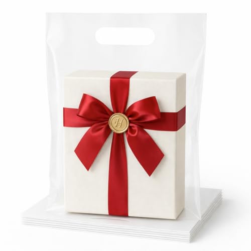 100PCS Clear Plastic Bags with Handles,9x12 Inch - color: 01-Clear, size: 9"x12"