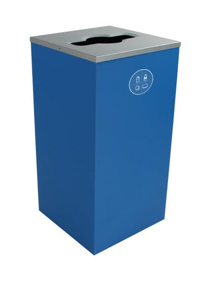 REVO 48 Gallon Powder Coated Steel Recylcing Bin and Waste Bin Combinations Used for Commercial Spaces, Offices, Hotels, Apartments (Mixed Recycling, Waste) - size: Mixed Recycling, Waste