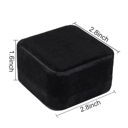 Velvet Necklace Pendant Gift Box Jewelry Box 2.8 x 2.8 x 1.6 inches (Black) - color: Black