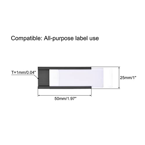 MECCANIXITY Label Holders 2" x 1" C Channel Rubber Magnetic for Metal Shelves Organize, Office File Cabinets Pack of 20 - size: 2"x1"